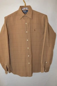 Polo By Ralph Lauren Lowell Sport Shirt M Brown Cotton - Picture 1 of 4