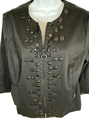 Chaqueta Blazer Joan Rivers Mujer 14 Negra Glam Carrera Foto 1 de 4