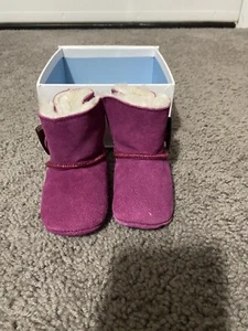 Ralph Lauren Baby Girls Suede layette Berry Boots Size 2 Infant With Box - Picture 1 of 5