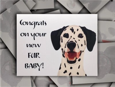 Congrats on New Fur Baby Dalmatian Puppy Dog Card with Envelope - Image 1 of 4