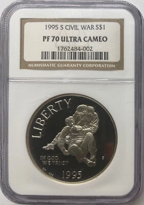 1995-S Civil War Battlefield Preservation Silver Dollar NGC PF-70 UCAM - Image 1 of 4