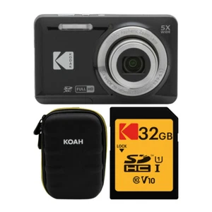 Kodak PIXPRO Friendly Zoom FZ55 Digital Camera (Black) with Case and Memory Card - Picture 1 of 8