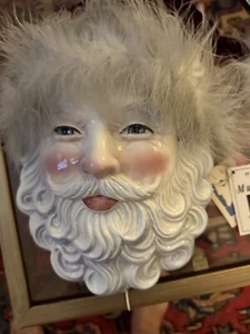 Vintage Collectible Clay Art 1990 Christmas Santa Music Ceramic Mask W/music Box - Picture 1 of 5