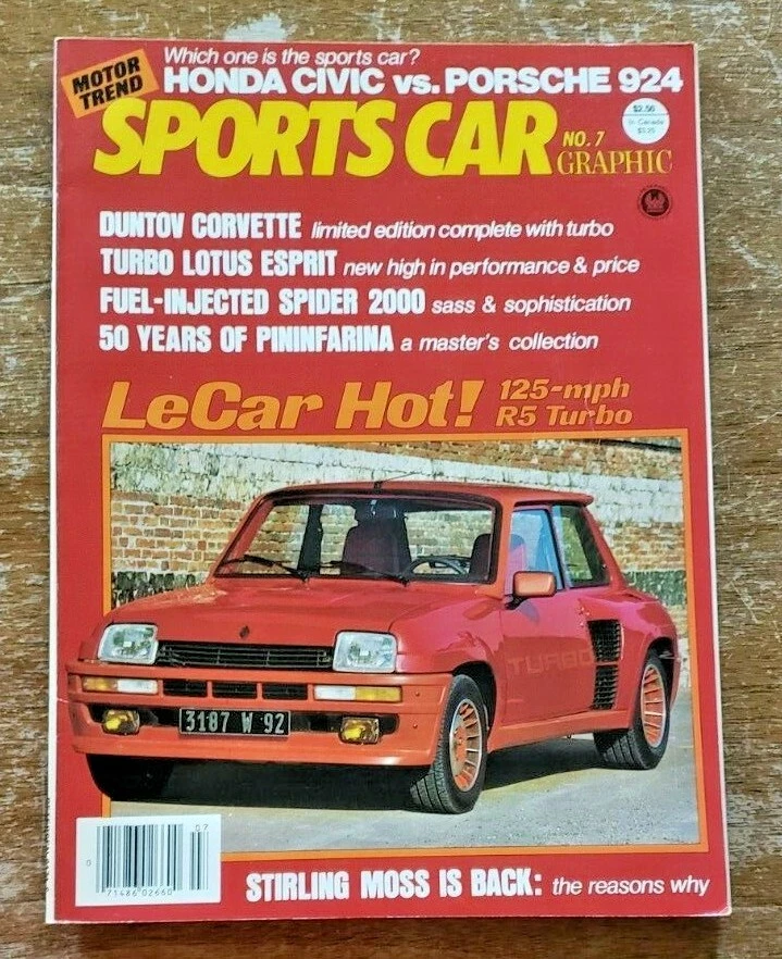 VTG MOTOR TREND SPORTS CAR GRAPHIC MAGAZINE #7 HONDA CIVIC VS PORSCHE 924 Foto 1 de 4