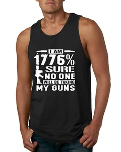 Camiseta sin mangas 1776% Sure No One Will Be Taking My Guns humor para hombre - Imagen 1 de 8