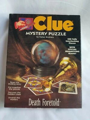 Clue Mystery Puzzle Death Foretold 500 件带书和放大镜拼图  — 第 1/3 张图片