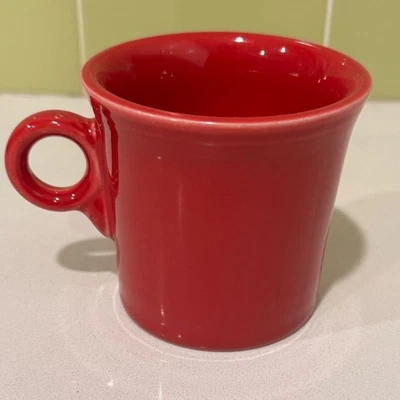 Taza Fiesta Homer Laughlin Vintage - Mango Anillo Clásico Rojo Foto 1 de 4