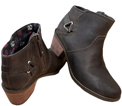 TEVA Anaya Botas Cuero Negro Impermeables Chelsea Botines Tacón Bloque Talla 7.5 Foto 1 de 4