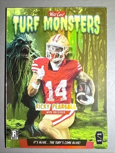 TRUE 1/1! 2024 RICKY PEARSALL 49ERS ROOKIE RC TURF MONSTERS #37 - Picture 1 of 7