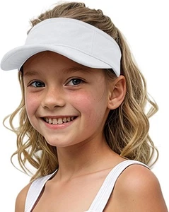 Jastore Kids Girls Boys Packable Hat Sun Visor Hats Cotton One Size, White  - Picture 1 of 7