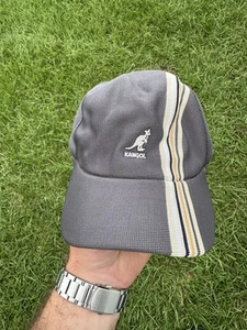 Kangol Match Stripe Space Cap Gray Small Retro Style Hat - Picture 1 of 6