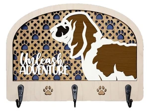 Soporte de correa decorativo para perro Basset Hound 8 1/4"x 6" hecho a mano regalo amante del perro - Imagen 1 de 2