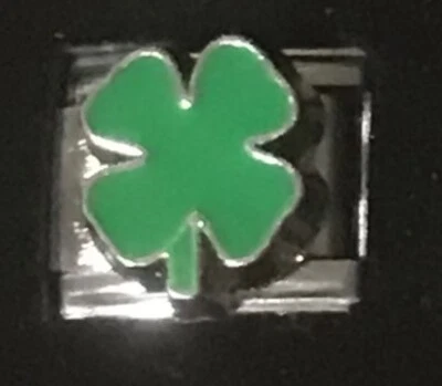 Trébol de cuatro hojas elevado hoja de trébol al por mayor encanto italiano esmalte eslabón 9MM K54S2 Foto 1 de 2