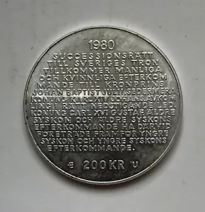 More details for sweden 1980 sterling silver 200 kronor prooflike