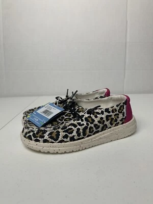 NWT Hey Dude Wendy Youth Cheetah Print Slip-on Shoes US SZ K12 - Image 1 of 4