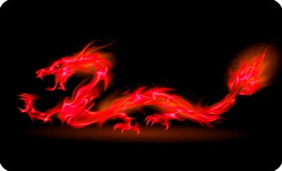 Mauspad 36 x 25 cm Mousepad Gaming / Office Silent Monsters Drache rot Drachen