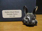 Harmony Kingdom Artist Adam Binder Rabbit Mask Ebony Netsuke Series LE 100 RARE