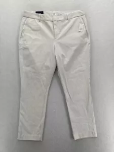 GAP Signature Skinny Ankle Pants Women's 16 White Black Striped Stretch Fabric - Picture 1 of 12