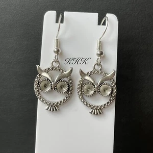 Little Owl Earrings Animals Woodland Nature Bird Owls Wildlife Jewellery - Picture 1 of 10
