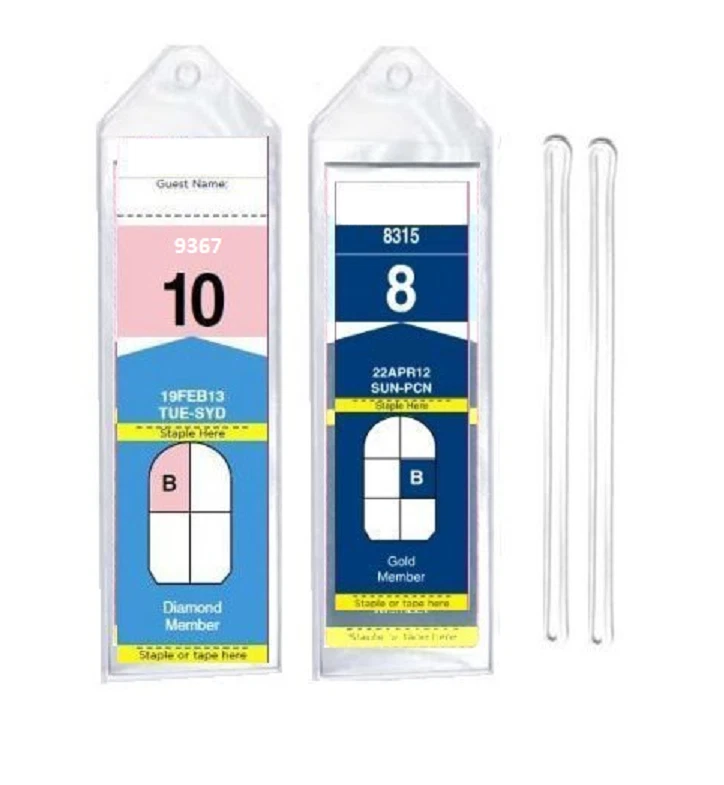 EASY READ REGISTER 4 Cruise Luggage Tag Holders (Narrow) w/ Loops for Royal Caribbean and Celebrity