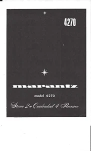 Marantz service manual für model 4270 englisch Copy - Bild 1 von 1