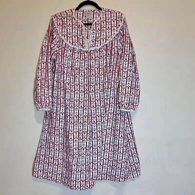 Camisón de Franela Lanz Of Salzburg M Nórdico Cottagecore Pradera Floral Navidad Foto 1 de 4