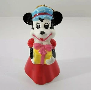 Disney Minnie Mouse mit Geschenk Porzellan Ornament Weihnachten Feiertage - Bild 1 von 12