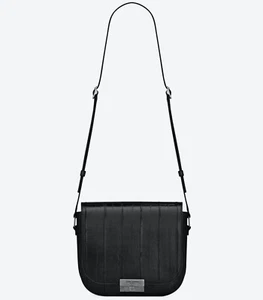 Borsa a tracolla Betty in pelle d'anguilla Saint Laurent nera - Foto 1 di 12