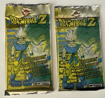 Tarjetas coleccionables Dragon Ball Z edición de archivo holocromo y cromo 2 paquetes Foto 1 de 2