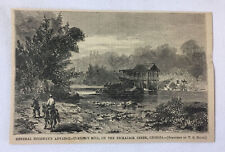1864 Revue Gravure ~ TURNER'S Moulin, Nickajack Creek, Géorgie