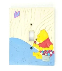 Clásico Disney Winnie The Pooh Interruptor de Luz de Cerámica Azul Crema - Imagen 1 de 2