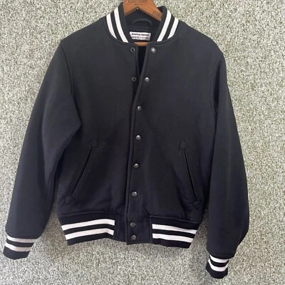Chaqueta para hombre American Apparel XXS negra universitaria manga larga escuela secundaria atleta Foto 1 de 4