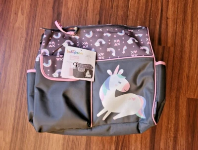 Bolsa de fraldas glitter unicórnio com trocador! Baby Bloom novo em folha com etiquetas - Imagem 1 de 4