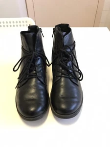 PLANET BLACK LEATHER LACE UP ANKLE BOOTS SIZE US 7.5 - Picture 1 of 5