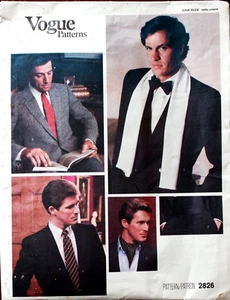 Vogue 1987 Vintage Men's Ties, Ascot, Scarf, Cummerbund Pattern 2826 One Size - Picture 1 of 2