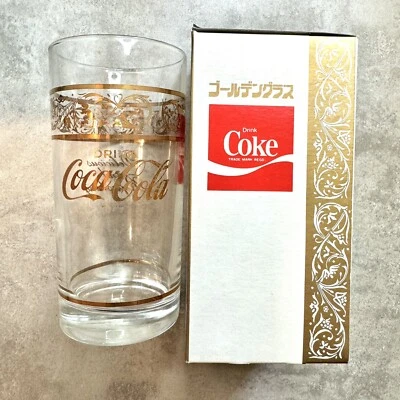 ×2 copos retrô coca cola década de 1980 etiqueta dourada era showa novidade Japão vintage OPP - Imagem 1 de 4