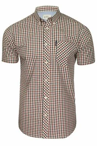 MENS BEN SHERMAN SHORT SLEEVE CLASSIC HOUSE CHECK SHIRT 59144 - RED - Picture 1 of 2