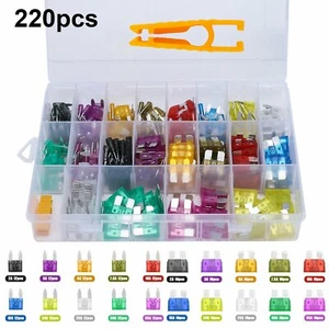 220pcs Car Truck Auto Blade Fuse Automobile Assortment Kit Box Set for Vehicles - Picture 1 of 12