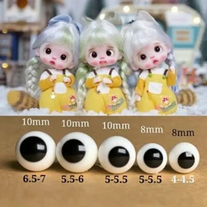 Bola redonda negra ojos de vidrio BJD Qbaby 4 mm/6 mm/8 mm/10 mm/12 mm/14 mm/16 mm negra - Imagen 1 de 3