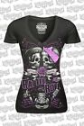 Lethal Angel Rattle and Roll Pinup Tattoos Rockabilly V-Neck Tee Shirt LT20376