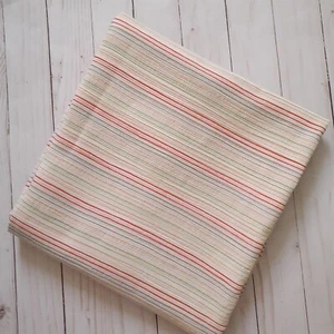 Rainbow Stripe Cotton Gauze Fabric Cream Ivory 50" wide 2 yards - Picture 1 of 11
