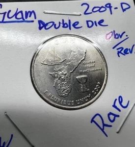 Frosted Double Die Obverse / Reverse 2009 D Guam Territory Quarter Error 25C - Picture 1 of 15