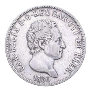 5 LIRE 1830 GENOVA CARLO FELICE REGNO DI SARDEGNA - Picture 1 of 2