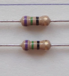 100 pcs 3.3M (3M3) ohm 1/4W, 5% carbon film resistors. - Picture 1 of 1