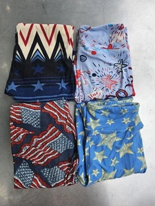 LuLaRoe Leggings Tween Patriotic/4th Of July Lot of 4 pre owned - Picture 1 of 1