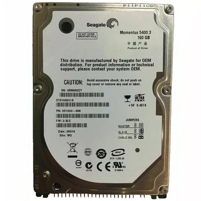 Seagate Momentus 5400,3 160 GB ST9160821A 5400 RPM IDE 2,5" disco rigido interno - Immagine 1 di 3