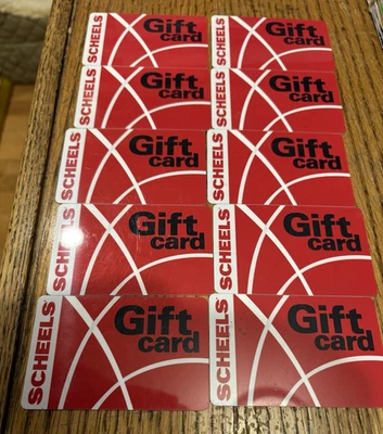 SCHEELS SPORTING GOODS GIFT CARDS total  $50.00 - Image 1 of 2