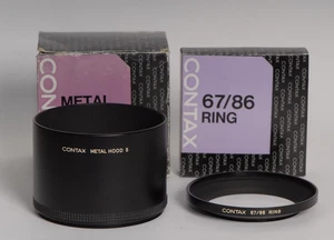 Contax Metal hood 5 + anillo 67/86 embellecedores de contraluz (¡new old stock!) - Imagen 1 de 5