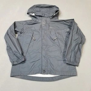 Marmot Jacket Size S Youth Kids Boys Gray Full Zip Rain Hooded Windbreaker - Picture 1 of 11