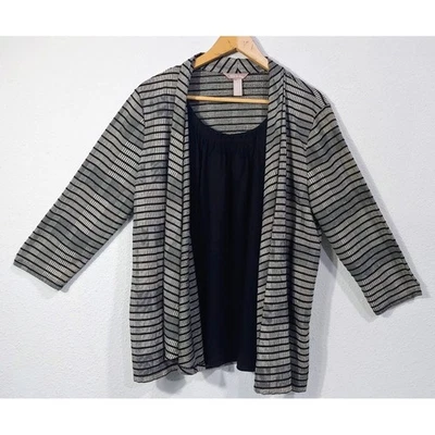 White Stag Womens  Open Front Cardigan with Black Tank Top Set XL 16 18 Lq - Image 1 of 4